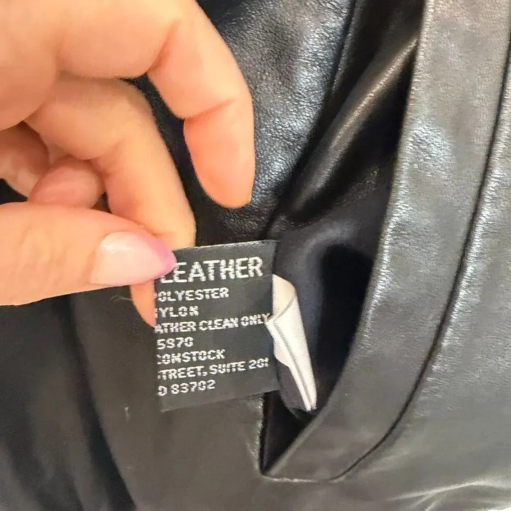 Robert Comstock Leather Jacket Mens 42 Black Reversible Endurance Lined Zip Up